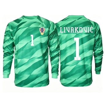 Billige Fotballdrakt Kroatia Dominik Livakovic #1 Keeper Replika Bortedrakt VM 2026 Langermet